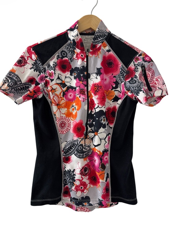 TERRY Tops - Terry Bicycles floral print cycling jersey, half-zip closure Size Small